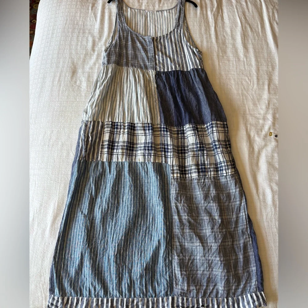 Free People CP Shades Linen Patchwork Dress - Picture 15 of 16
